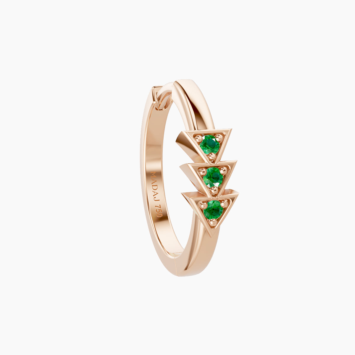 Cybele | 18k Rose Gold 9.5 mm Emerald Hoop Piercing