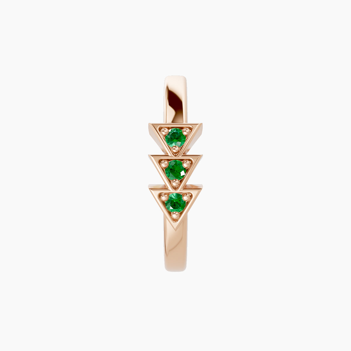 Cybele | 18k Rose Gold 9.5 mm Emerald Hoop Piercing