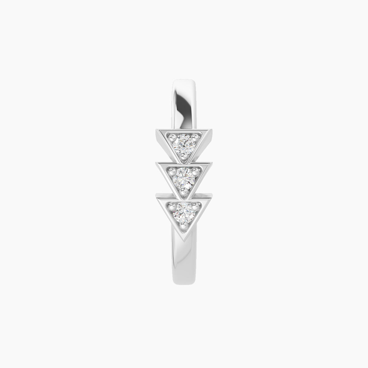 Cybele | 18k White Gold 9.5 mm Diamond Hoop Piercing