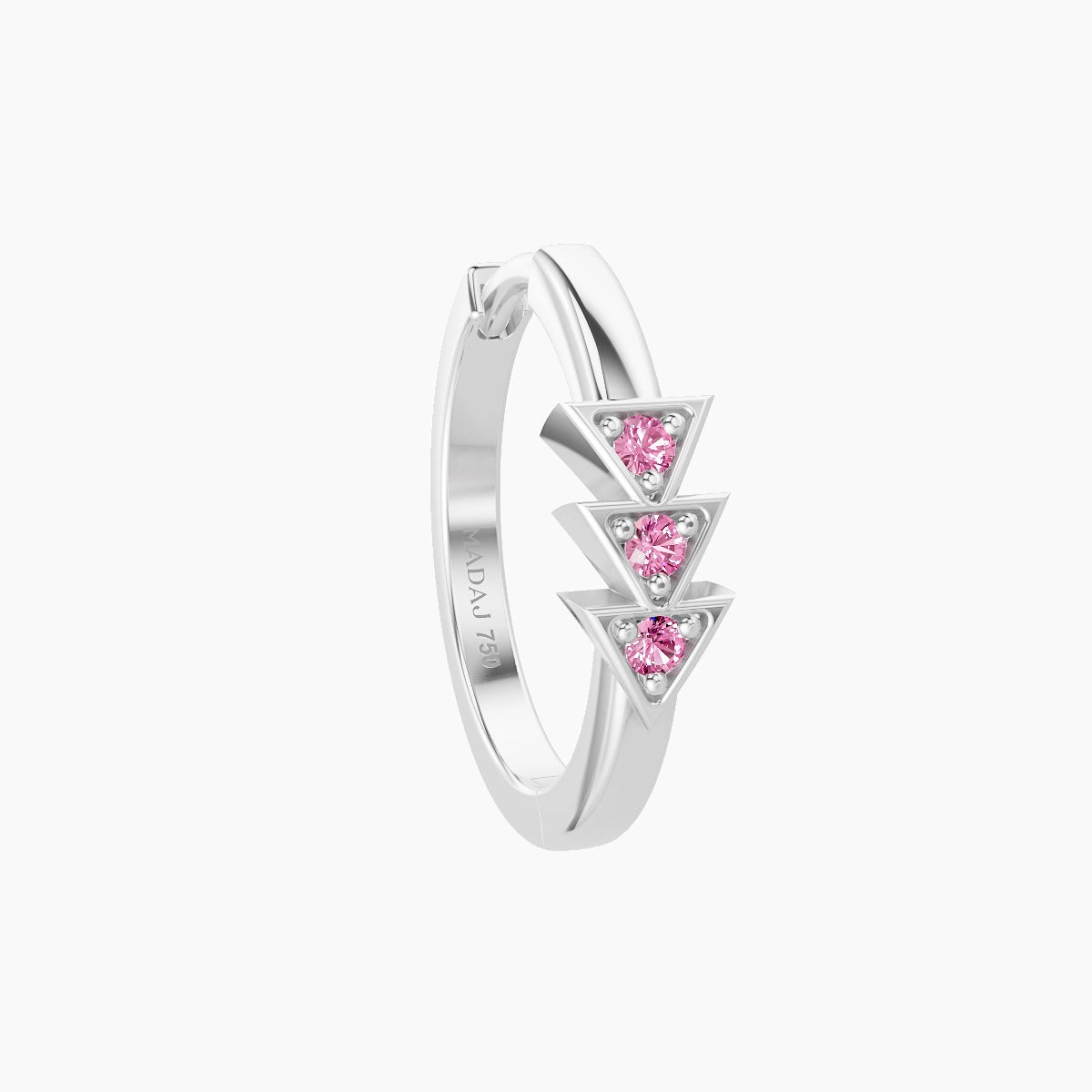Cybele | 18k White Gold 9.5 mm Pink Sapphire Hoop Piercing