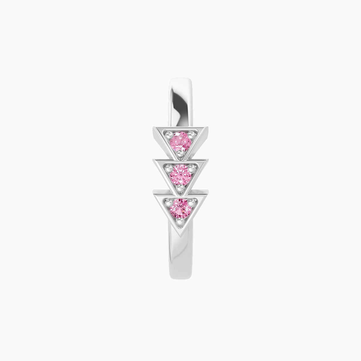 Cybele | 18k White Gold 9.5 mm Pink Sapphire Hoop Piercing