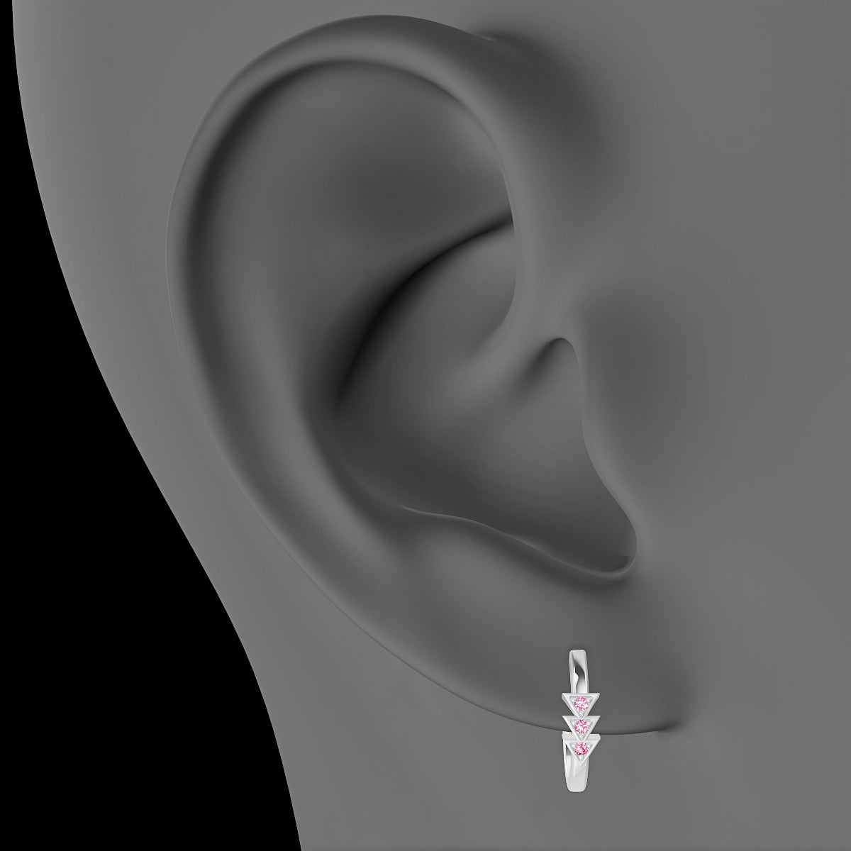 Cybele | 18k White Gold 9.5 mm Pink Sapphire Hoop Piercing