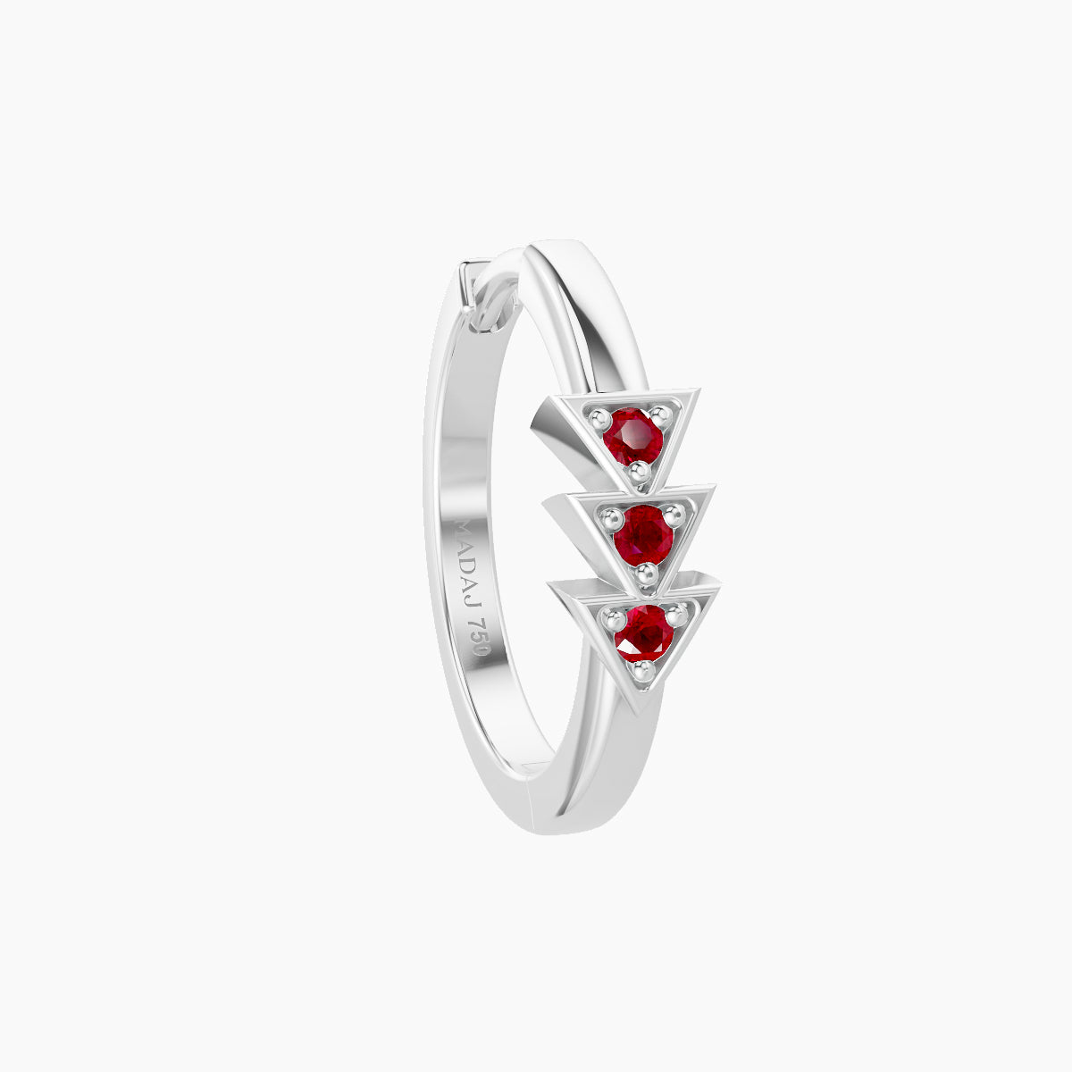 Cybele | 18k White Gold 9.5 mm Ruby Hoop Piercing