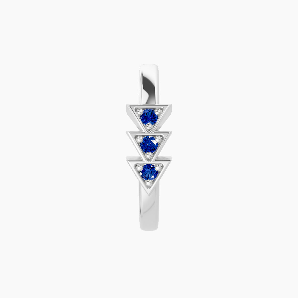 Cybele | 18k White Gold 9.5 mm Sapphire Hoop Piercing