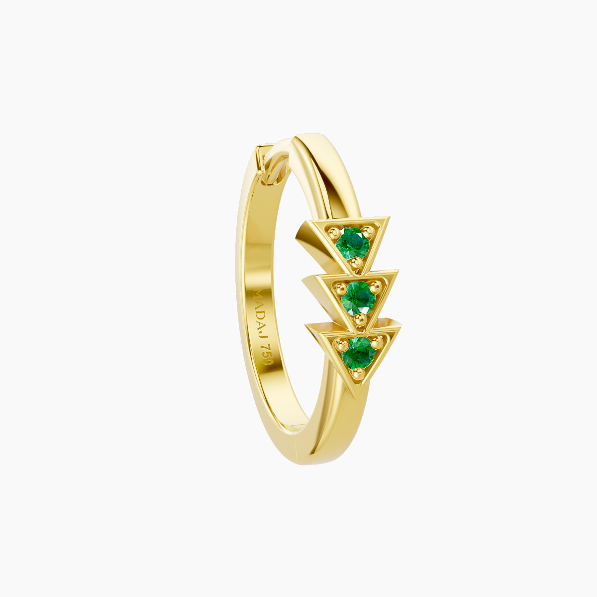 Cybele | 18k Yellow Gold 9.5 mm Emerald Hoop Piercing