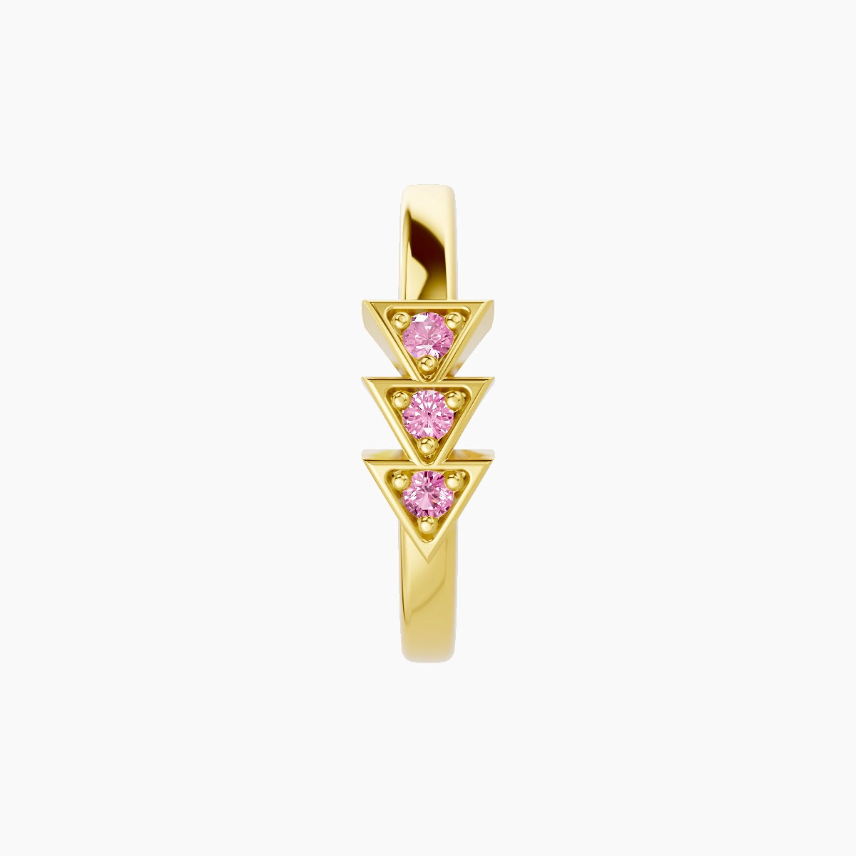 Cybele | 18k Yellow Gold 9.5 mm Pink Sapphire Hoop Piercing