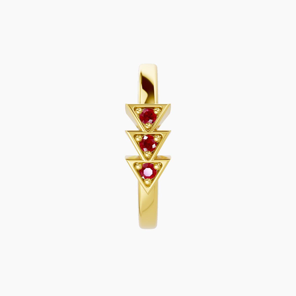 Cybele | 18k Yellow Gold 9.5 mm Ruby Hoop Piercing