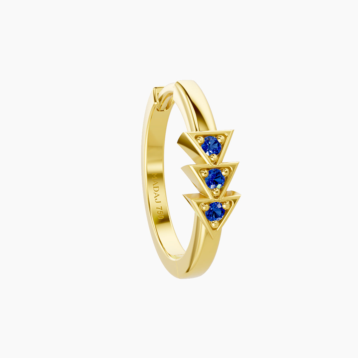Cybele | 18k Yellow Gold 9.5 mm Sapphire Hoop Piercing