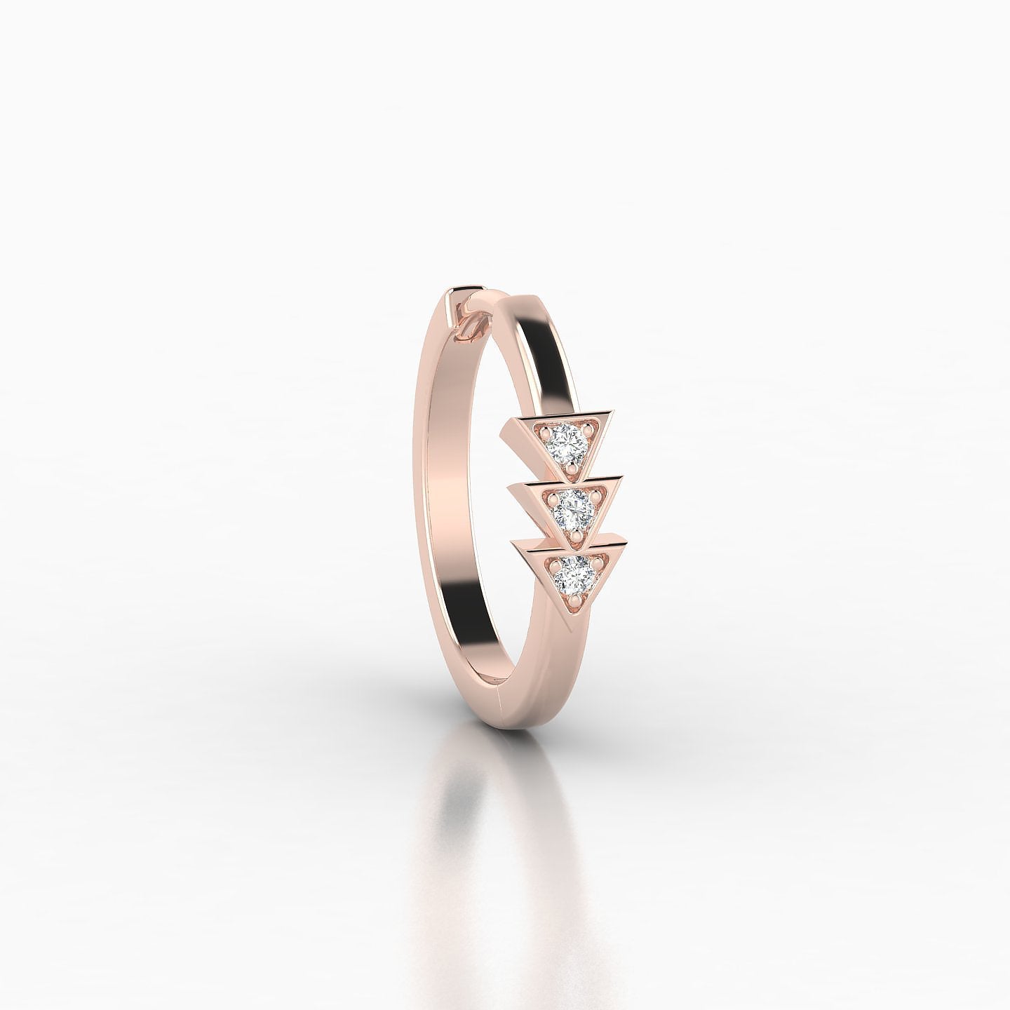 Cybele | 18k Rose Gold 9.5 mm Diamond Hoop Piercing