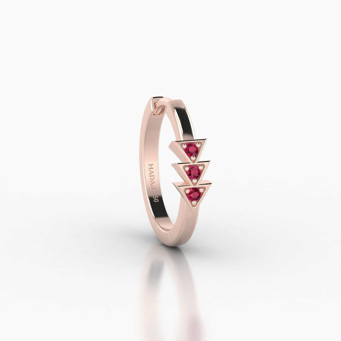 Cybele | 18k Rose Gold 9.5 mm Ruby Hoop Piercing