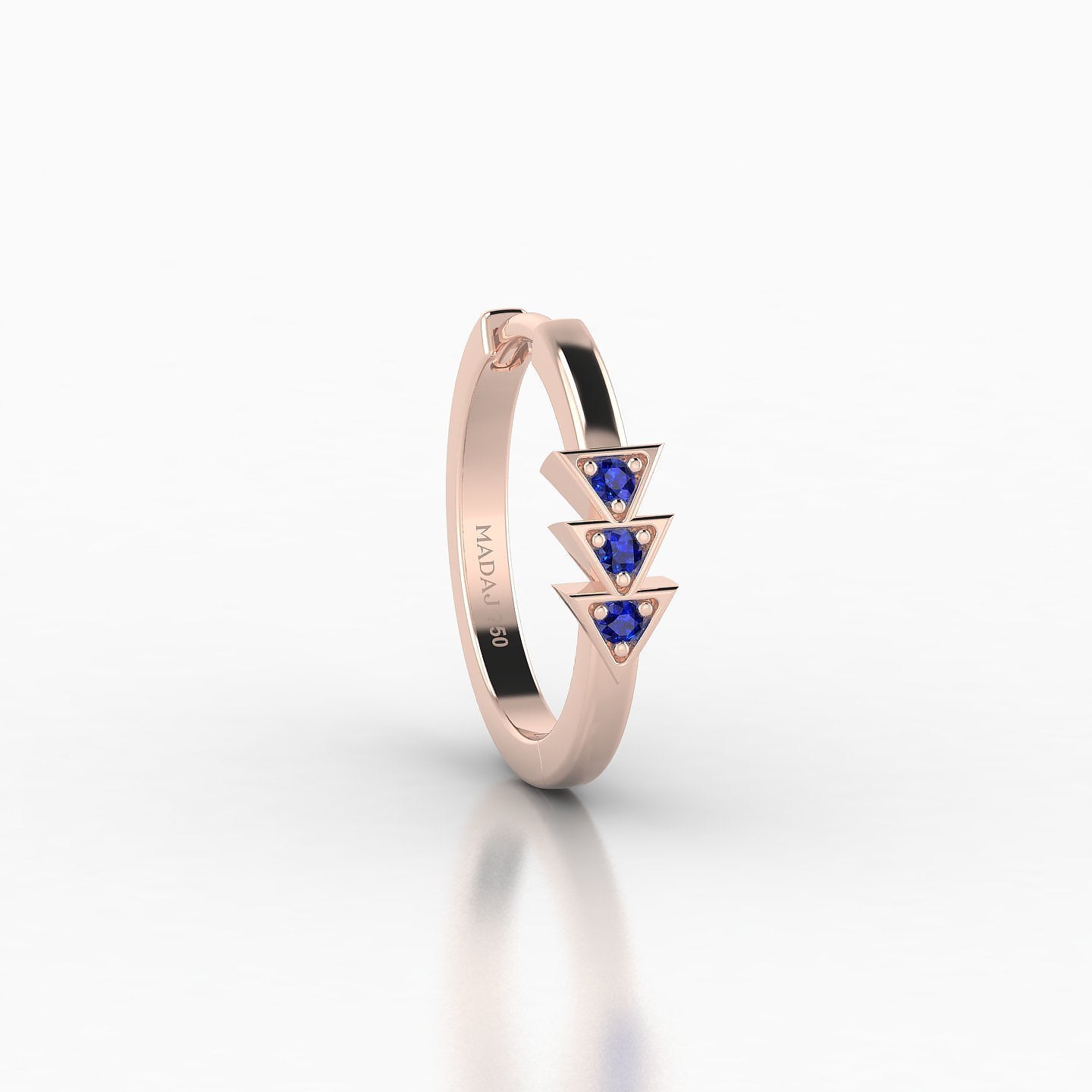 Cybele | 18k Rose Gold 9.5 mm Sapphire Hoop Piercing