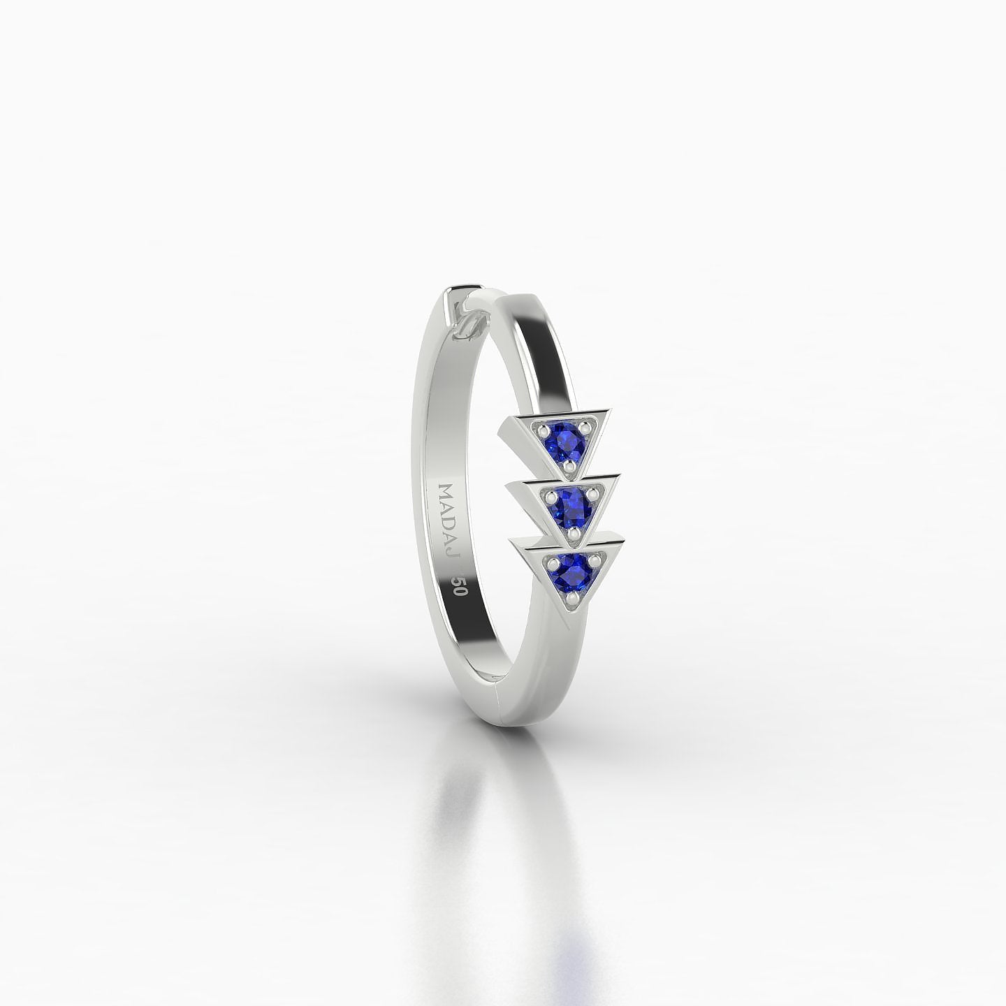 Cybele | 18k White Gold 9.5 mm Sapphire Hoop Piercing