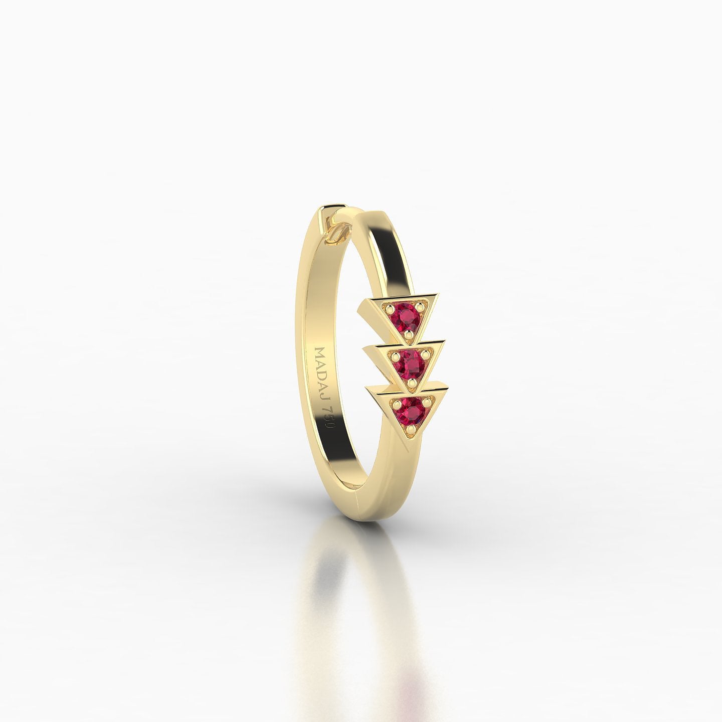 Cybele | 18k Yellow Gold 9.5 mm Ruby Hoop Piercing