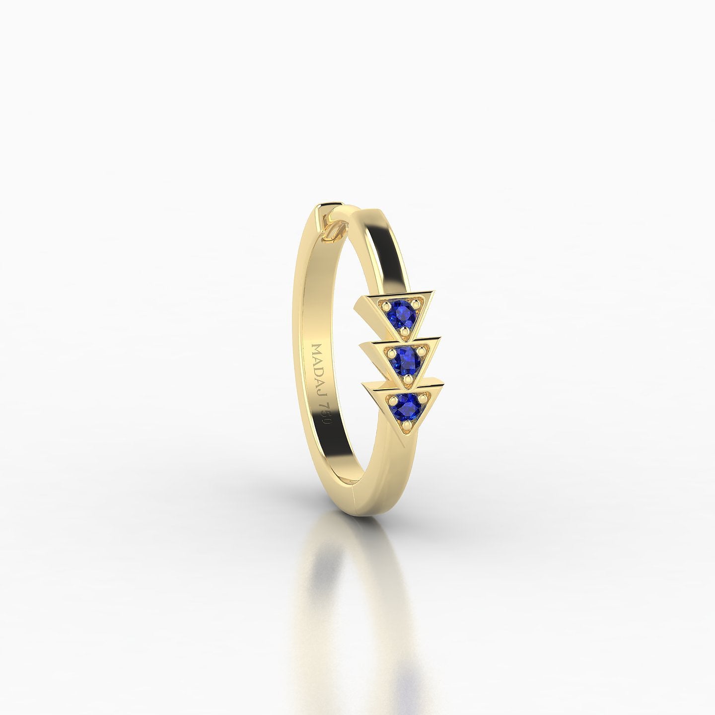 Cybele | 18k Yellow Gold 9.5 mm Sapphire Hoop Piercing