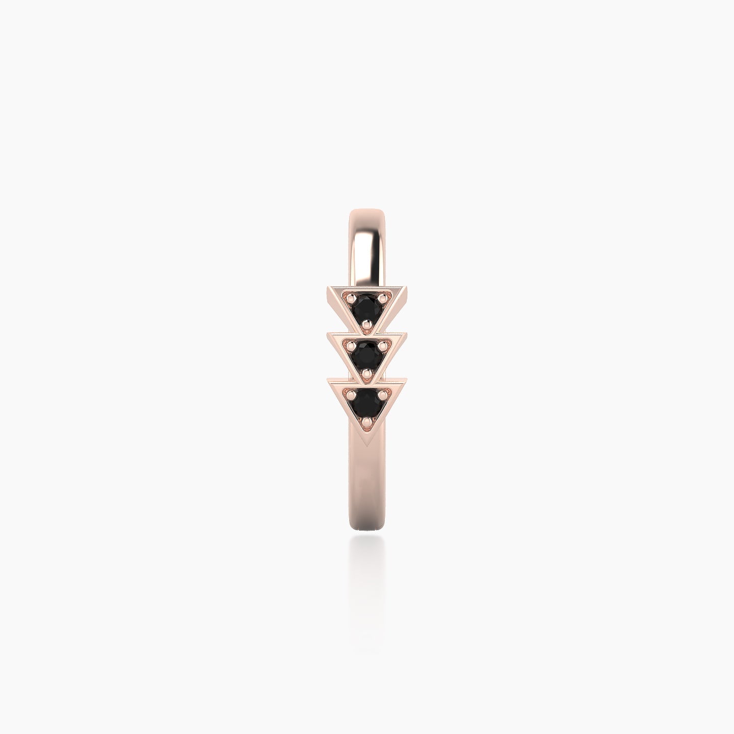 Cybele | 18k Rose Gold 9.5 mm Black Diamond Hoop Piercing