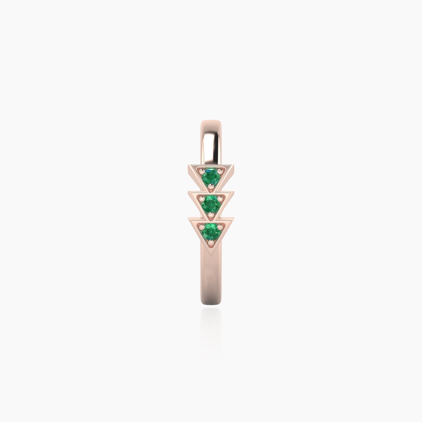 Cybele | 18k Rose Gold 9.5 mm Emerald Hoop Piercing