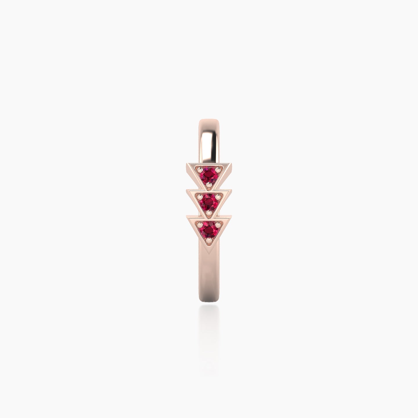 Cybele | 18k Rose Gold 9.5 mm Ruby Hoop Piercing