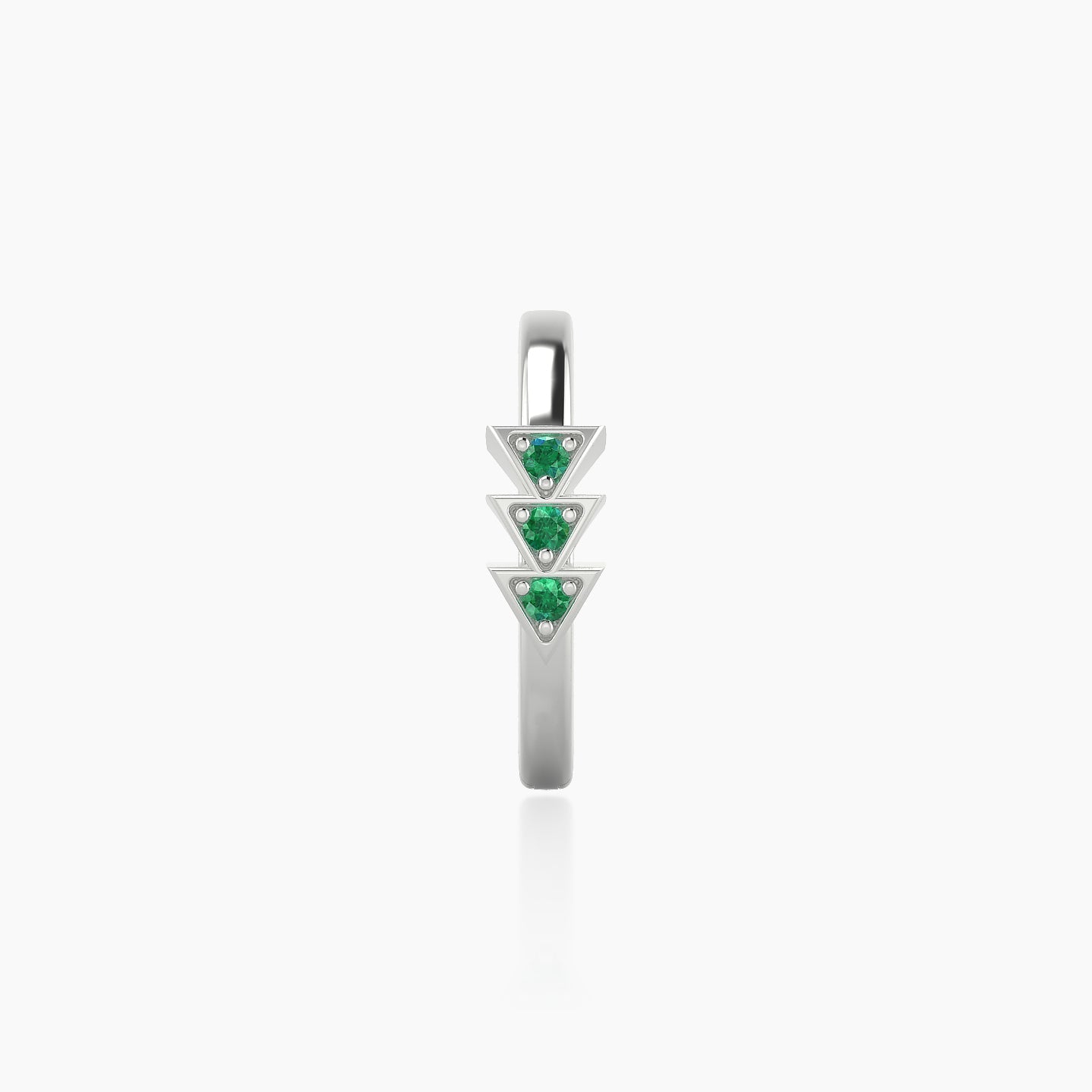 Cybele | 18k White Gold 9.5 mm Emerald Hoop Piercing