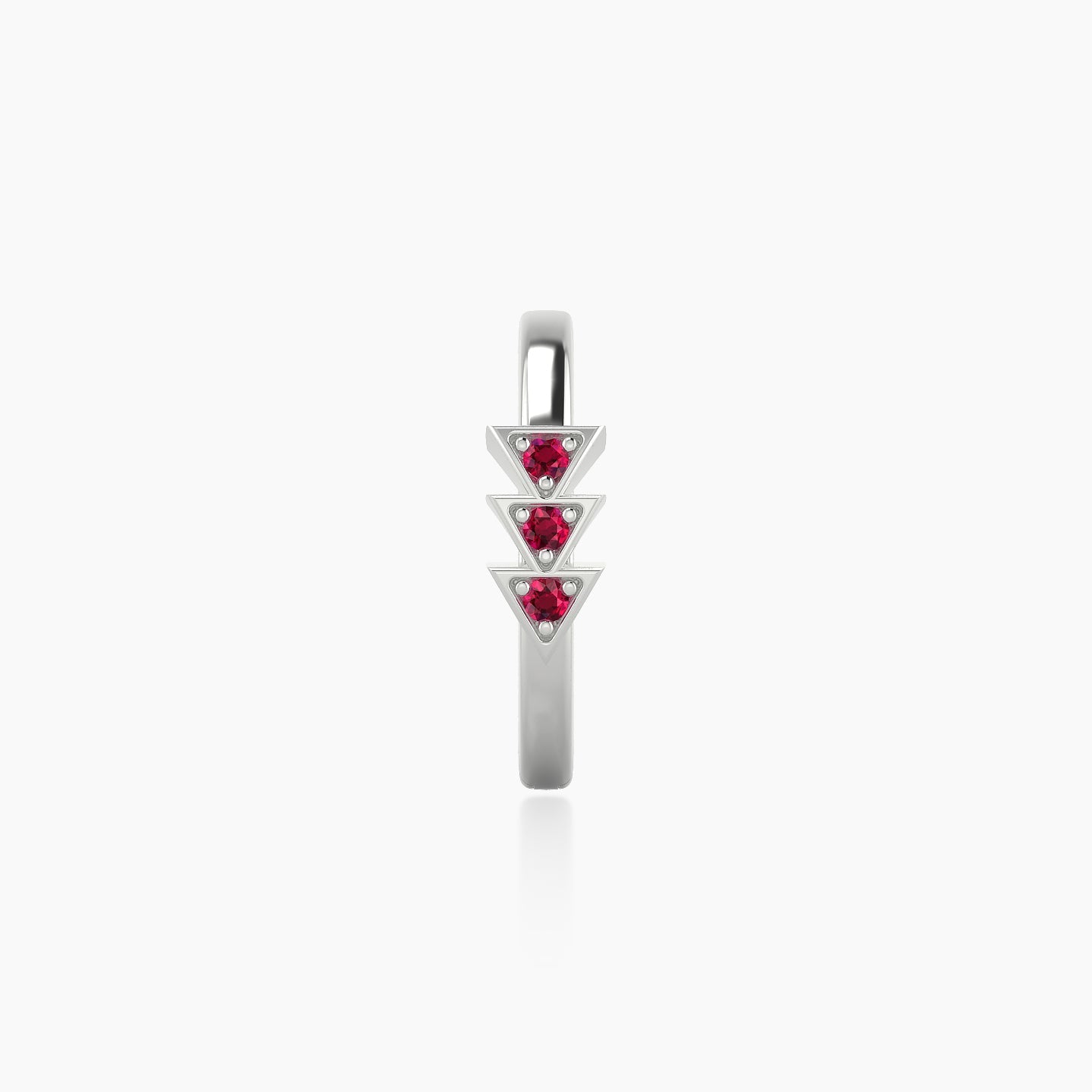 Cybele | 18k White Gold 9.5 mm Ruby Hoop Piercing