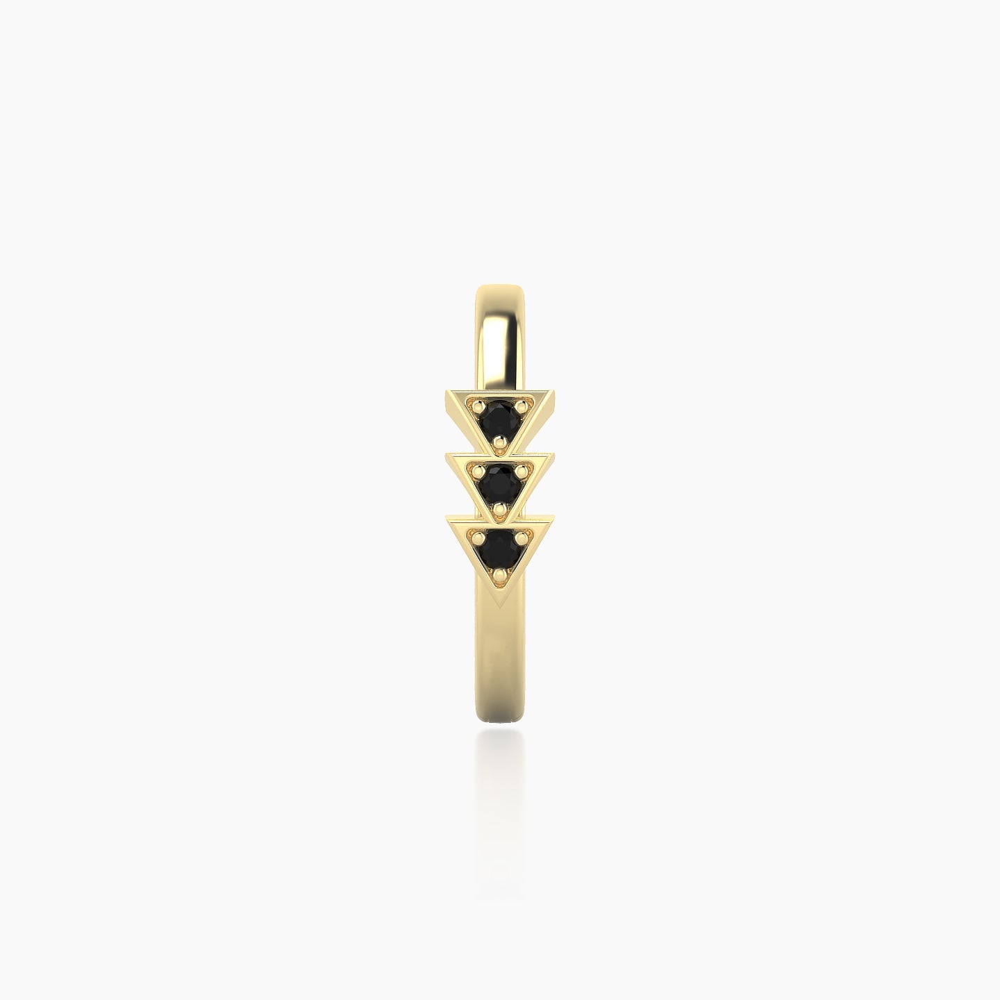 Cybele | 18k Yellow Gold 9.5 mm Black Diamond Hoop Piercing