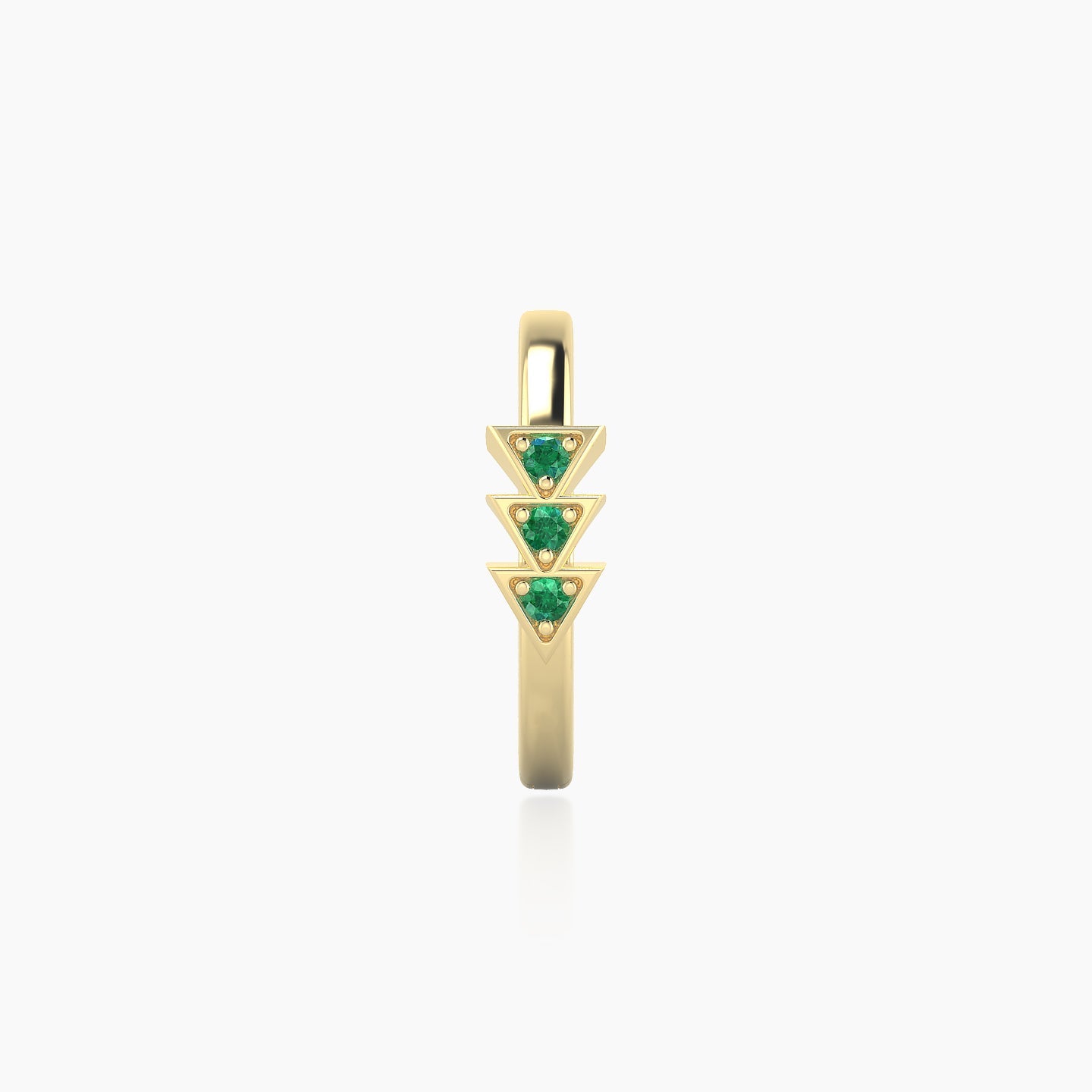 Cybele | 18k Yellow Gold 9.5 mm Emerald Hoop Piercing