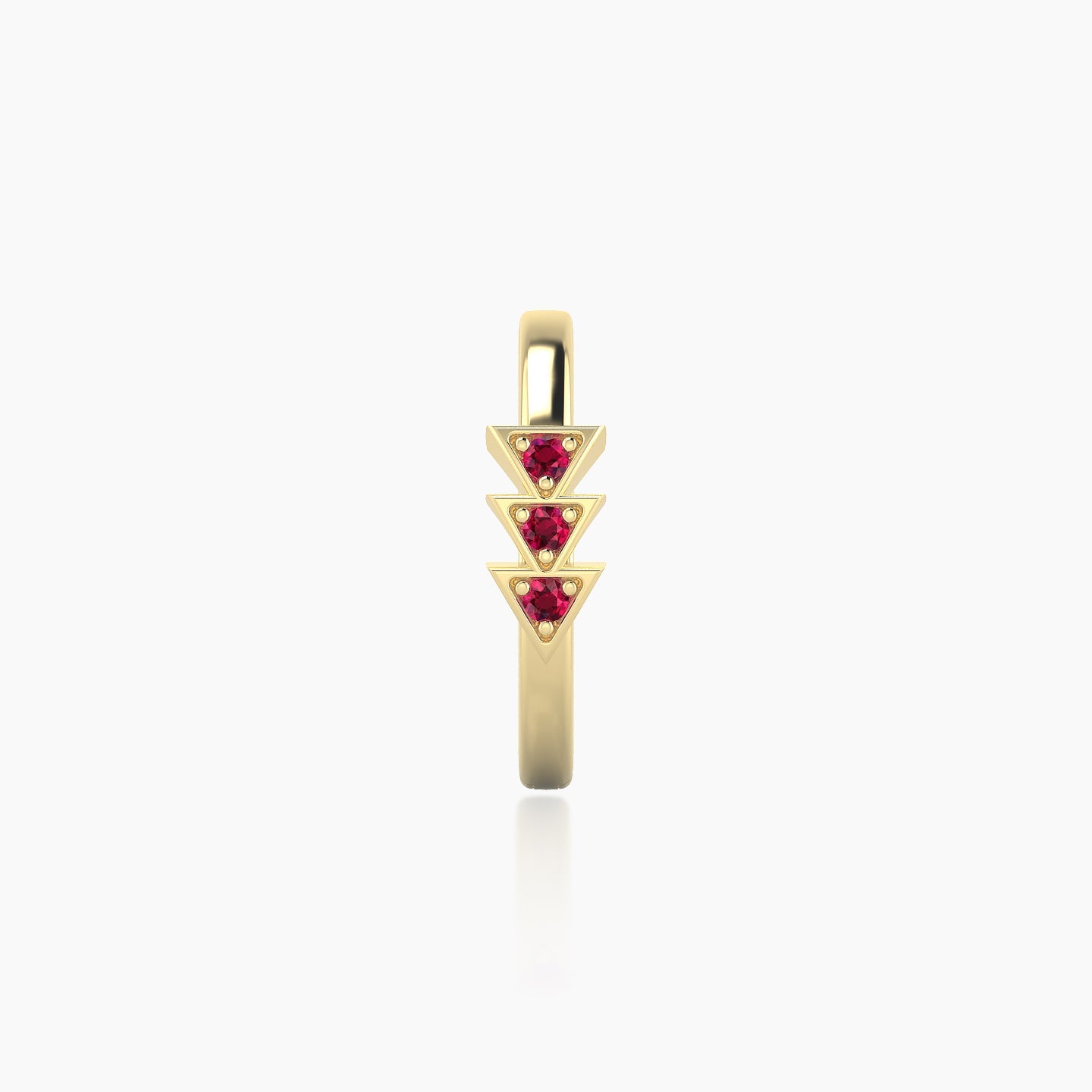 Cybele | 18k Yellow Gold 9.5 mm Ruby Hoop Piercing