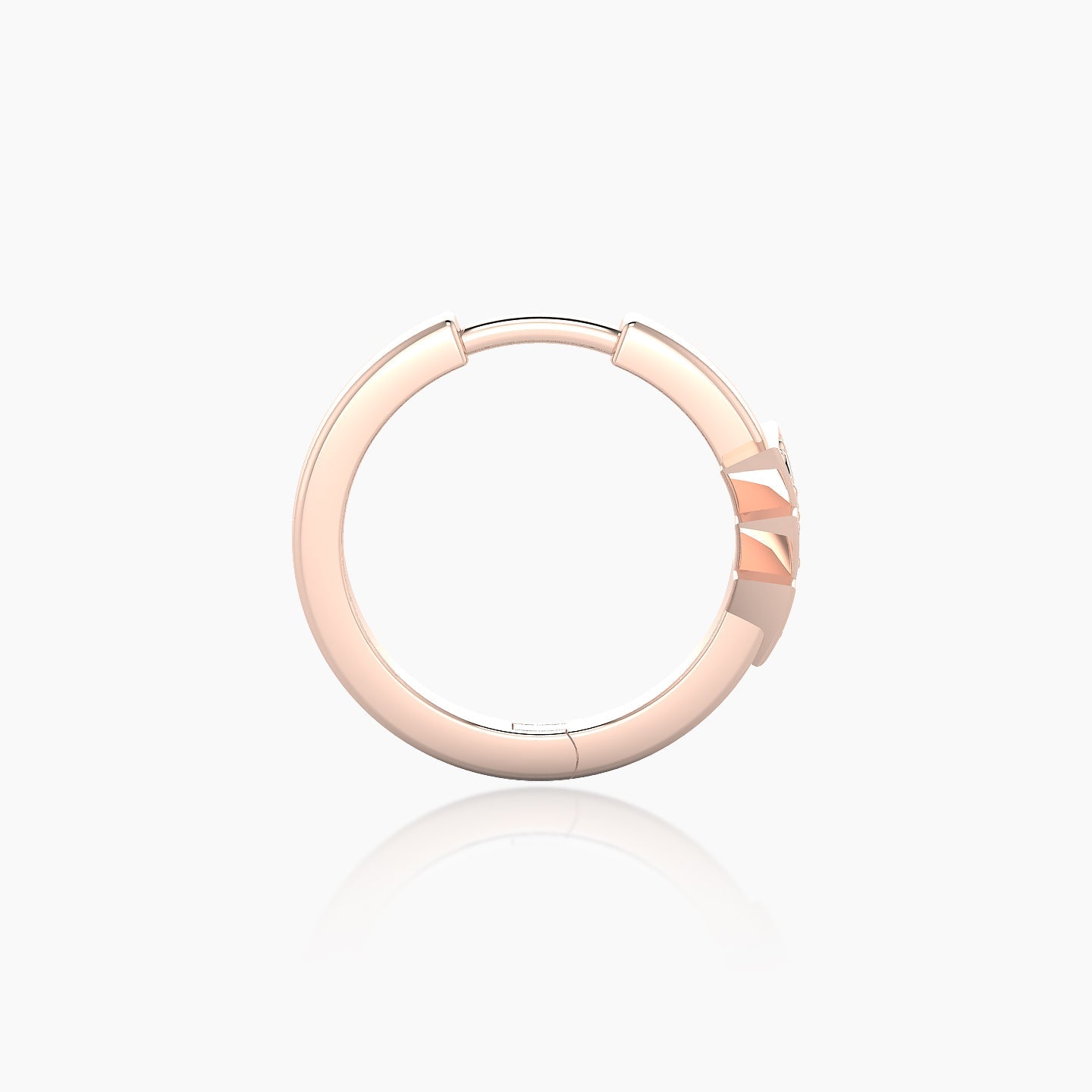 Cybele | 18k Rose Gold 9.5 mm Black Diamond Hoop Piercing