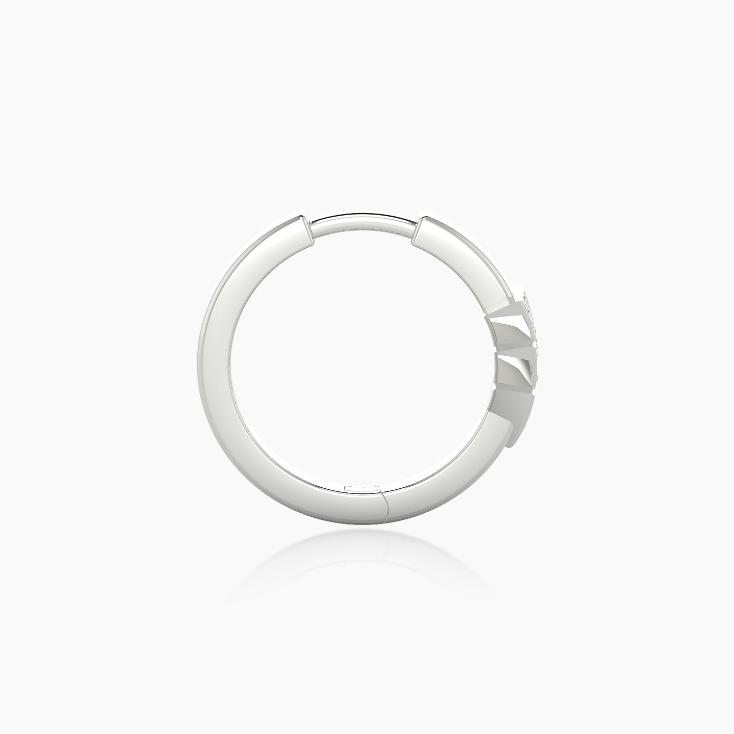 Cybele | 18k White Gold 9.5 mm Diamond Hoop Piercing