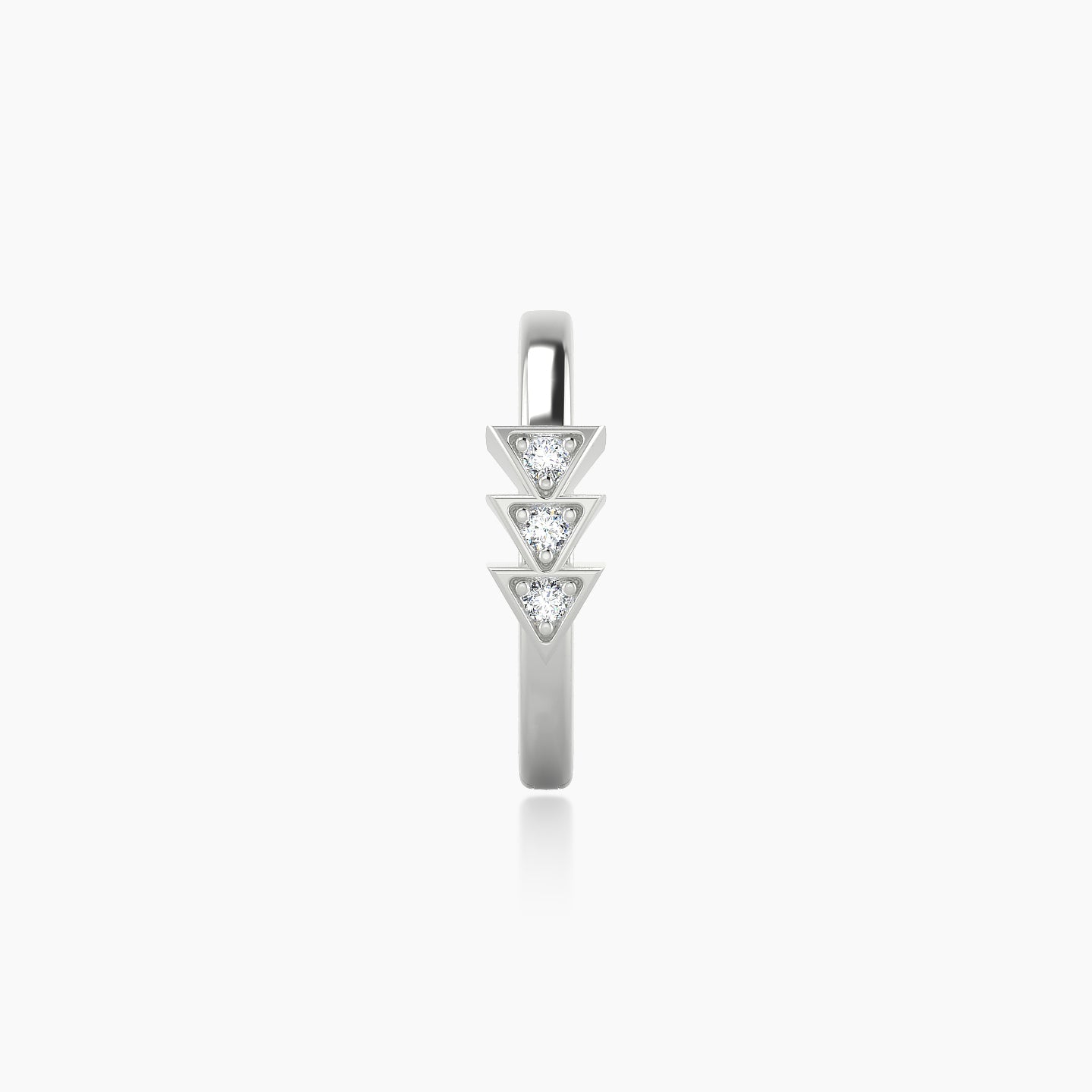 Cybele | 18k White Gold 9.5 mm Diamond Nose Ring Piercing