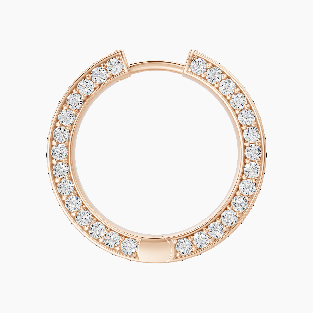 Damia | 18k Rose Gold 11 mm Black Diamond & Diamond Hoop Piercing