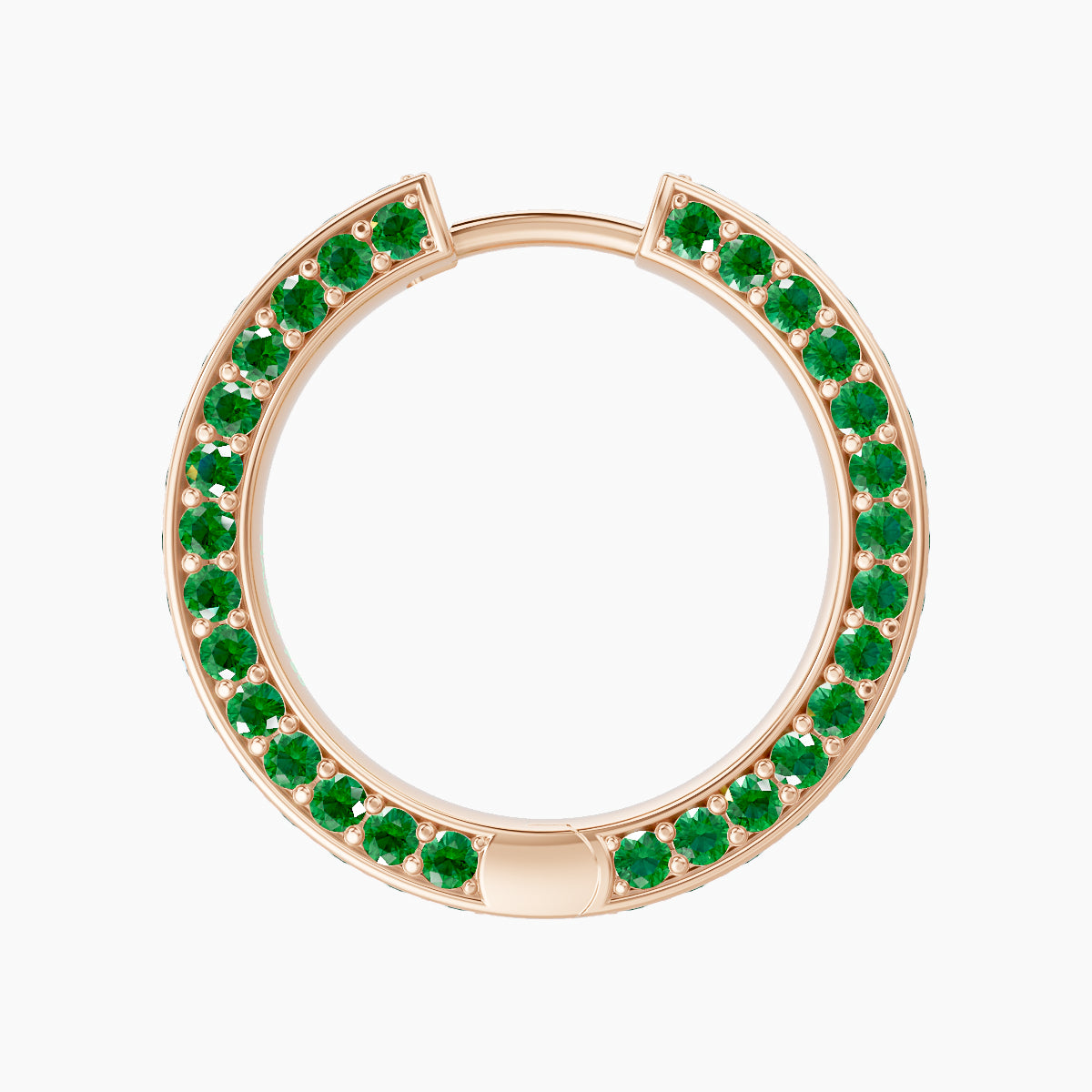 Damia | 18k Rose Gold 11 mm Emerald Hoop Piercing