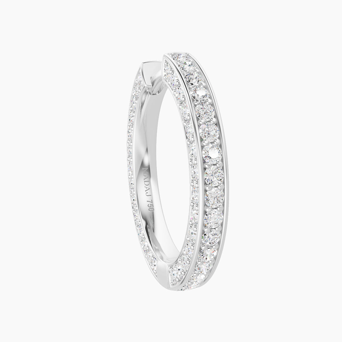 Damia | 18k White Gold 11 mm Diamond Hoop Piercing