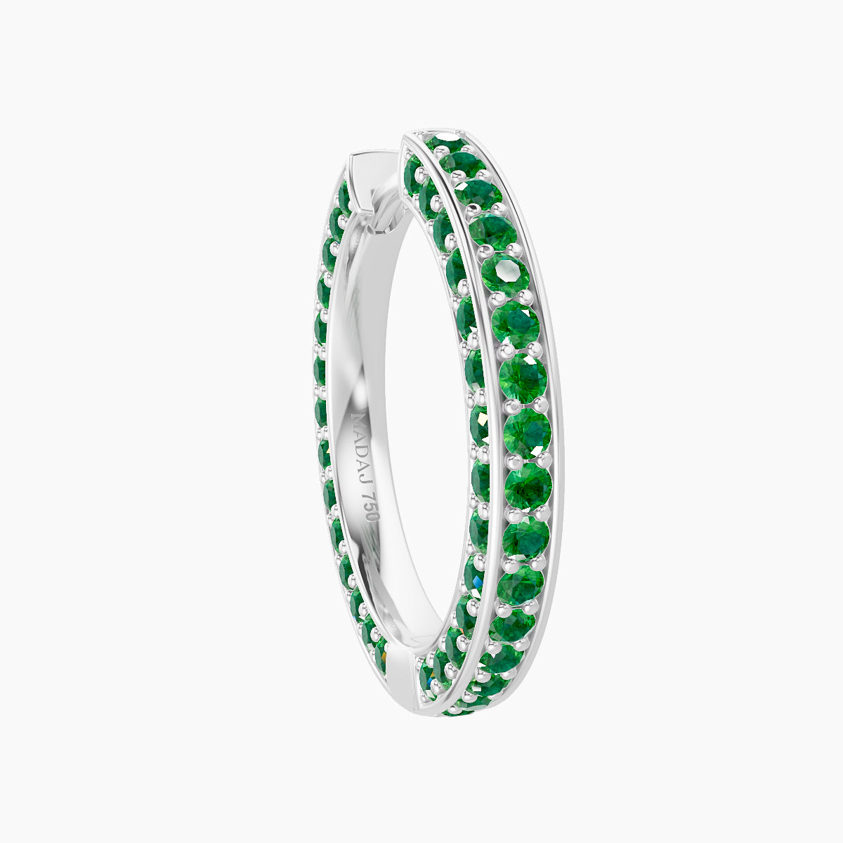 Damia | 18k White Gold 11 mm Emerald Hoop Piercing