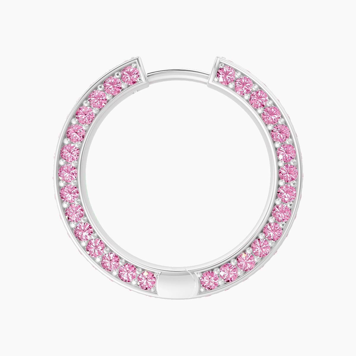 Damia | 18k White Gold 11 mm Pink Sapphire Hoop Piercing