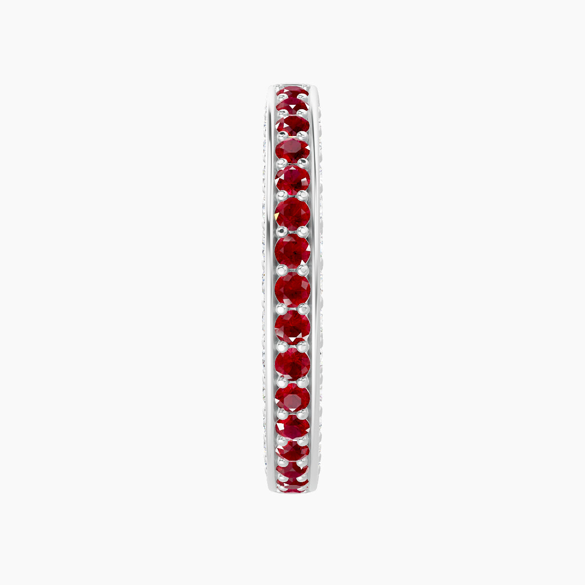 Damia | 18k White Gold 11 mm Ruby & Diamond Hoop Piercing
