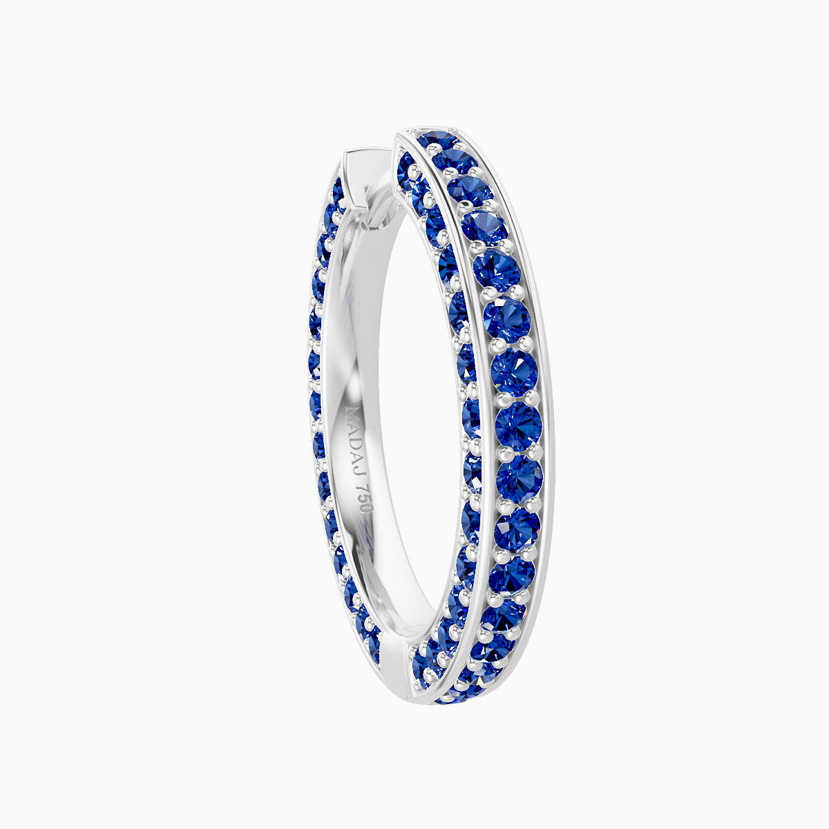 Damia | 18k White Gold 11 mm Sapphire Hoop Piercing