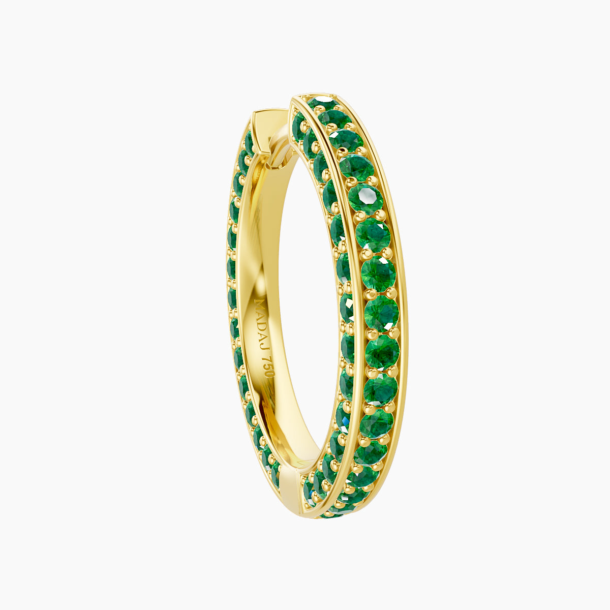 Damia | 18k Yellow Gold 11 mm Emerald Hoop Piercing
