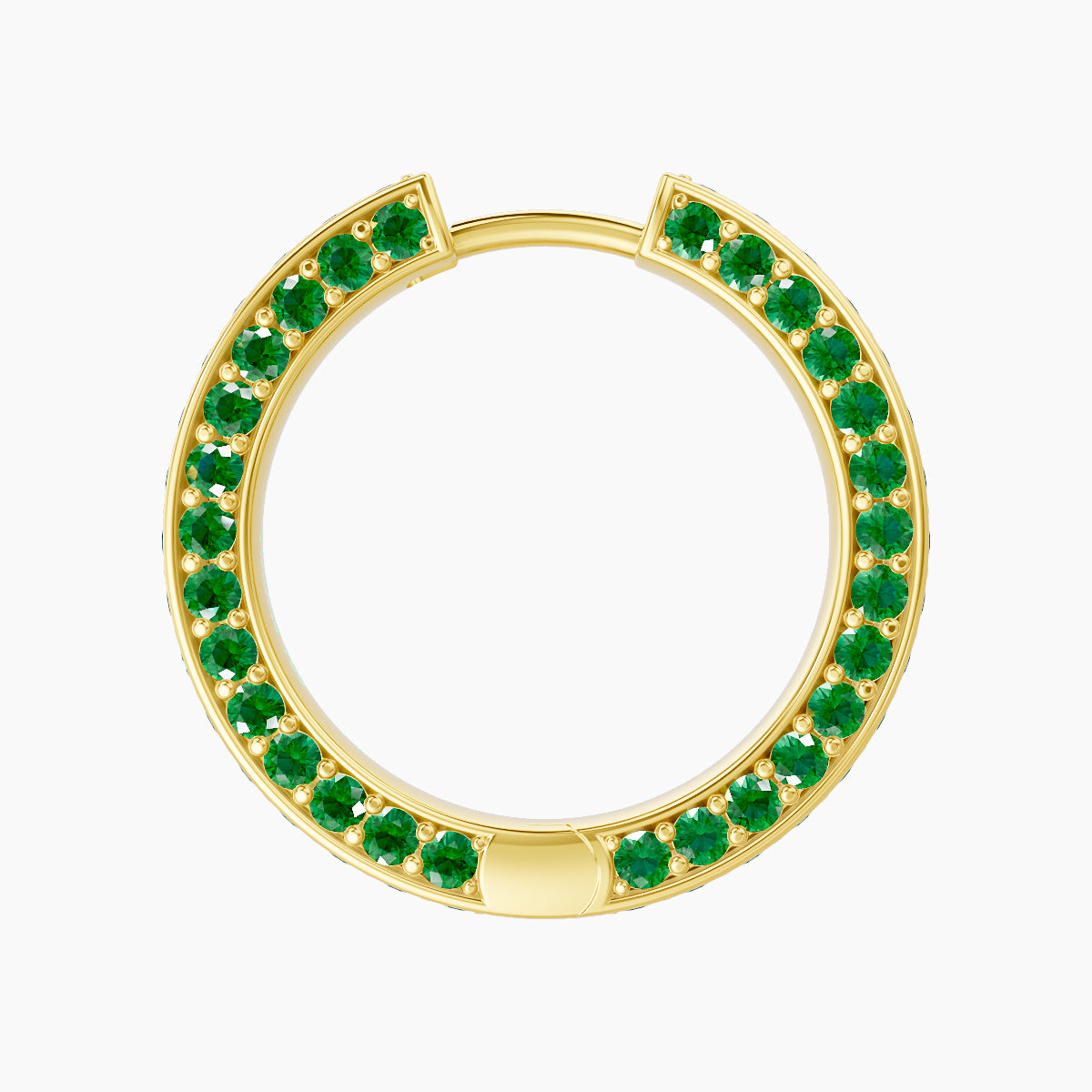 Damia | 18k Yellow Gold 11 mm Emerald Hoop Piercing