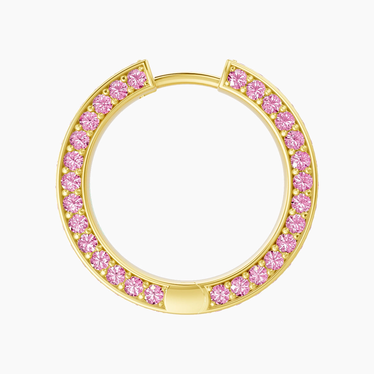Damia | 18k Yellow Gold 11 mm Pink Sapphire Hoop Piercing
