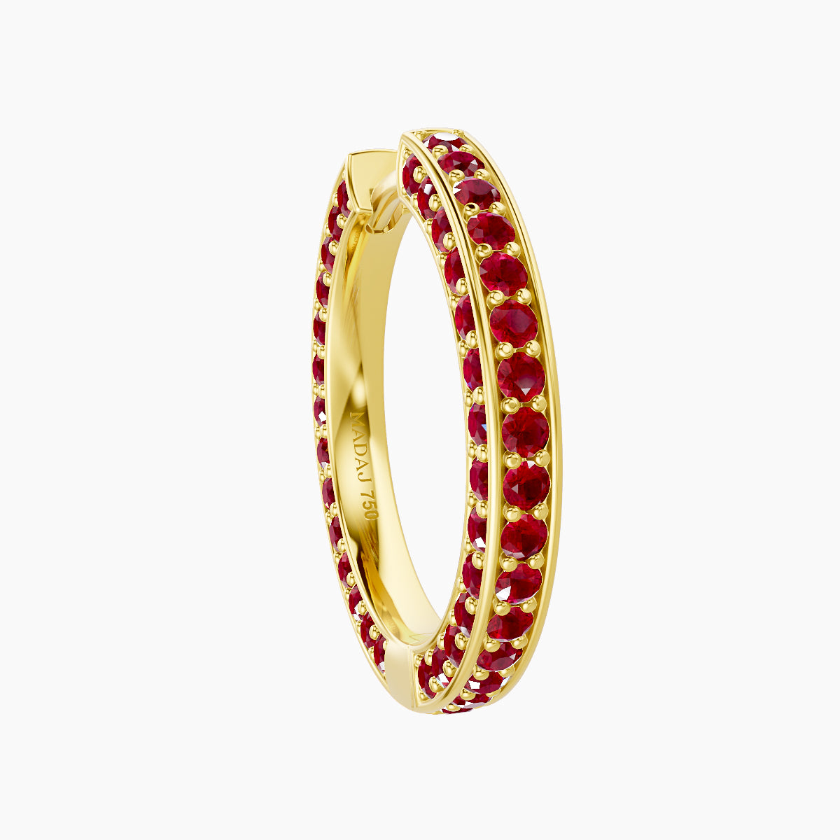 Damia | 18k Yellow Gold 11 mm Ruby Hoop Piercing