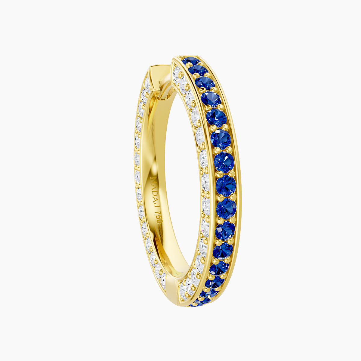 Damia | 18k Yellow Gold 11 mm Sapphire & Diamond Hoop Piercing