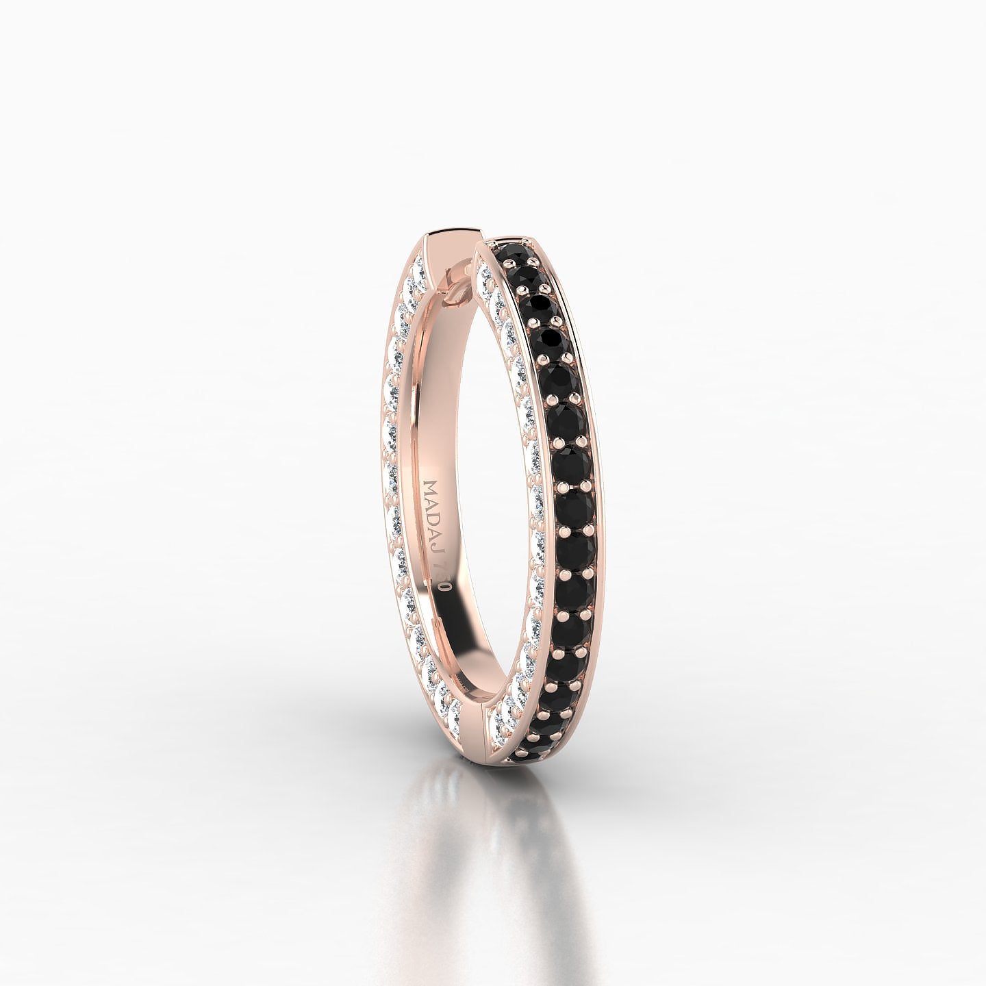 Damia | 18k Rose Gold 11 mm Black Diamond & Diamond Hoop Piercing