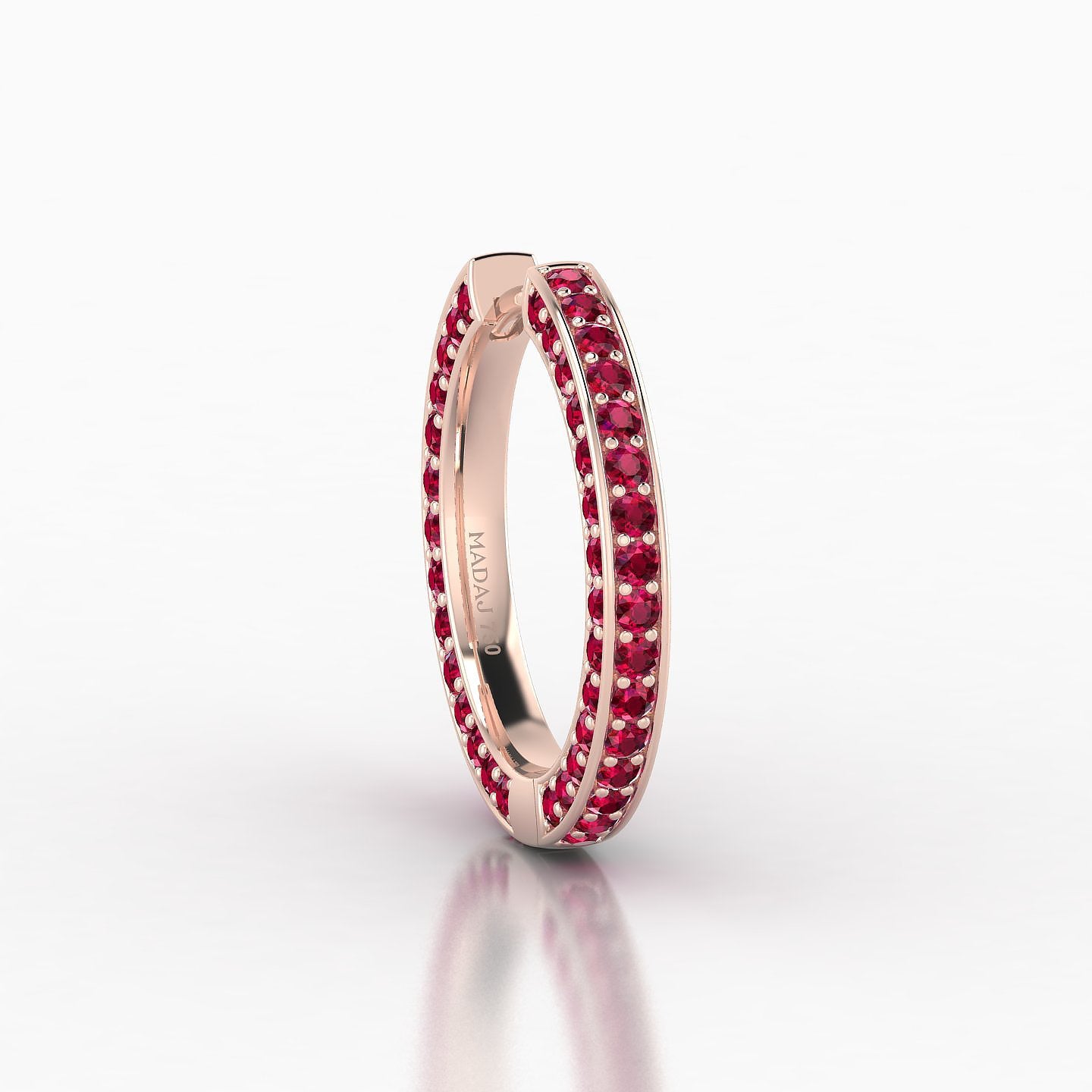 Damia | 18k Rose Gold 11 mm Ruby Hoop Piercing