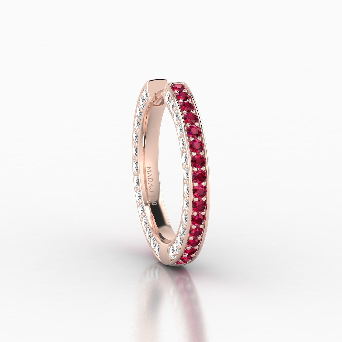 Damia | 18k Rose Gold 11 mm Ruby & Diamond Hoop Piercing