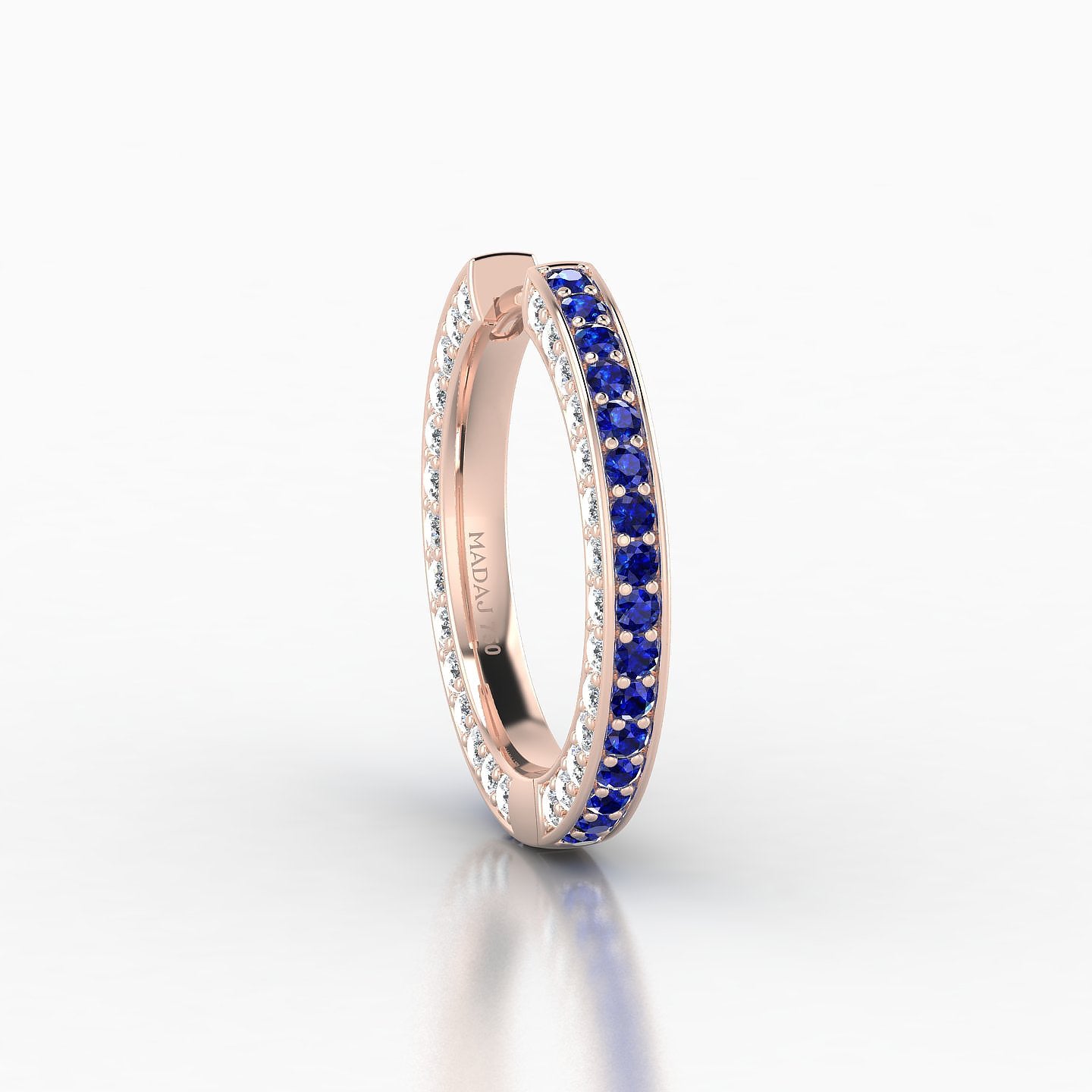 Damia | 18k Rose Gold 11 mm Sapphire & Diamond Hoop Piercing