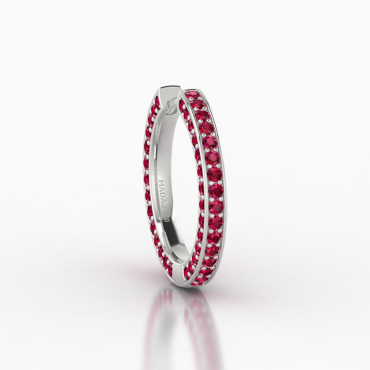 Damia | 18k White Gold 11 mm Ruby Hoop Piercing