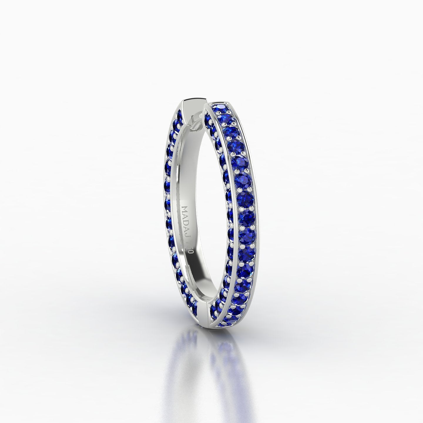 Damia | 18k White Gold 11 mm Sapphire Hoop Piercing