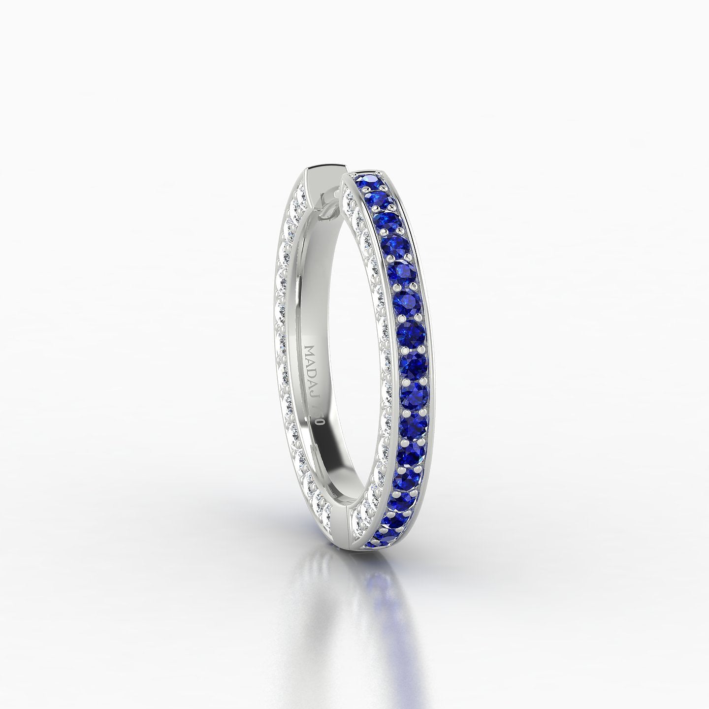 Damia | 18k White Gold 11 mm Sapphire & Diamond Hoop Piercing