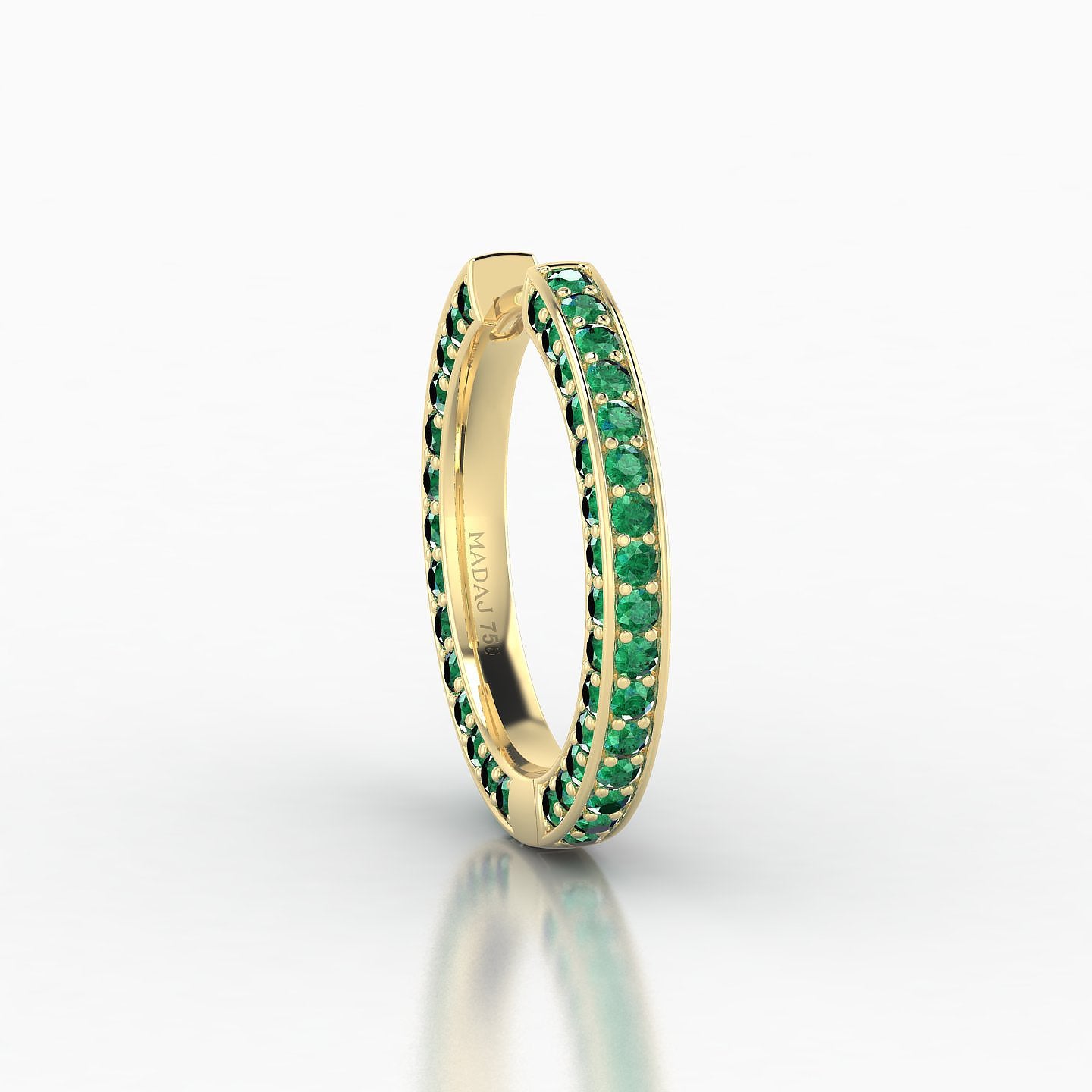 Damia | 18k Yellow Gold 11 mm Emerald Hoop Piercing