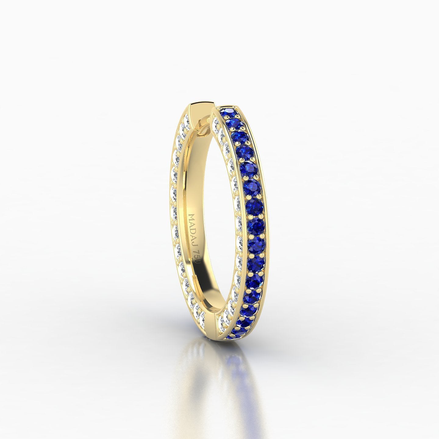 Damia | 18k Yellow Gold 11 mm Sapphire & Diamond Hoop Piercing